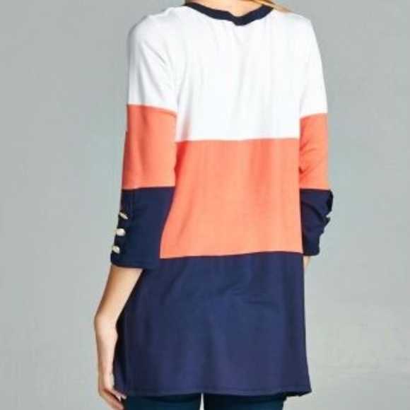 color block button cardigan - Picture 3 of 4